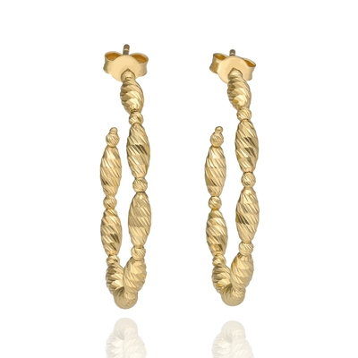 Arany vésett karika fülbevaló (A02S107vésettkarika)