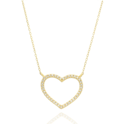 Arany szív nyaklánc 48 cm (A04S115kövesszív)
