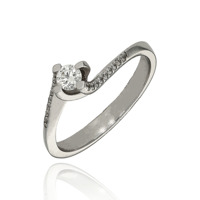 Fehér arany gyűrű 53-as méret (B18237)