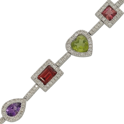 Fehér arany karkötő 18 cm (B39013_3I)