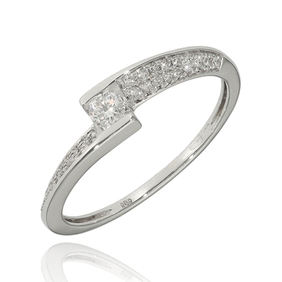 Fehér arany gyűrű 55-ös méret (B40589)