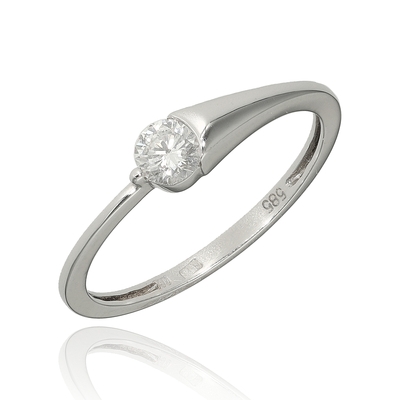 Fehér arany gyűrű 51-es méret (B40698)