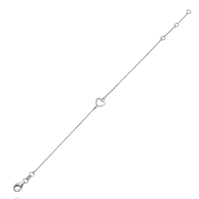 Fehér arany szív karlánc 17 cm (B42644)