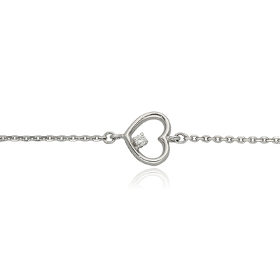 Fehér arany szív karlánc 17 cm (B42646)