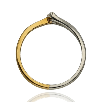 Sárga-fehér arany gyűrű 52-es méret (B47505_3I)