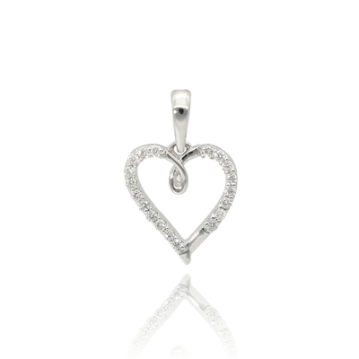 Fehér arany szív medál (B49044)