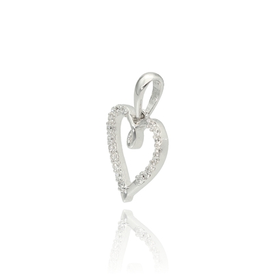 Fehér arany szív medál (B49044)