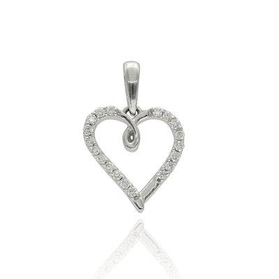 Fehér arany szív medál (B49045)