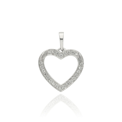 Fehér arany szív medál (B49051)