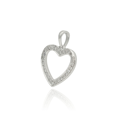 Fehér arany szív medál (B49051)