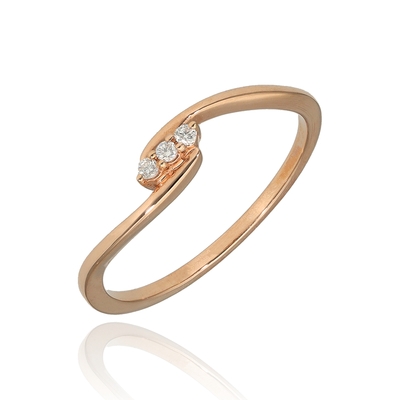 Rosé arany gyűrű 50-es méret (B49107)