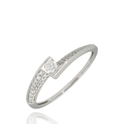 Fehér arany gyűrű 54-es méret (B49218)