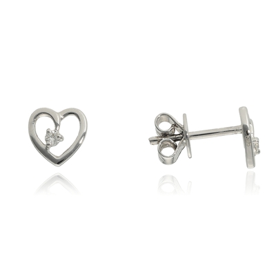 Fehér arany szív fülbevaló (B49262)