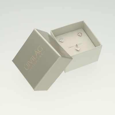 Fehér arany szív fülbevaló (B49269)