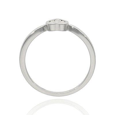 Fehér arany szív gyűrű 54-es méret (B49298)