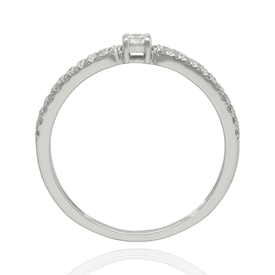 Fehér arany gyűrű 54-es méret (B49340)