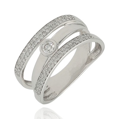 Fehér arany gyűrű 54-es méret (B49366)