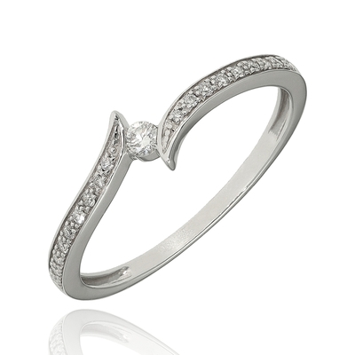 Fehér arany gyűrű 54-es méret (B49393)