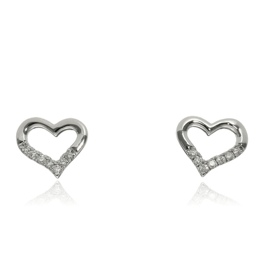 Fehér arany szív fülbevaló (B51468)