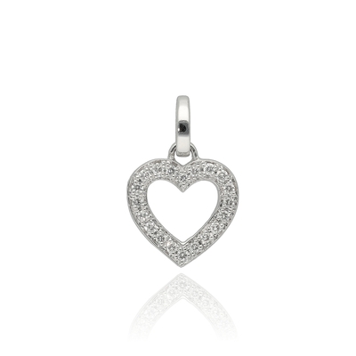 Fehér arany szív medál (B51486)