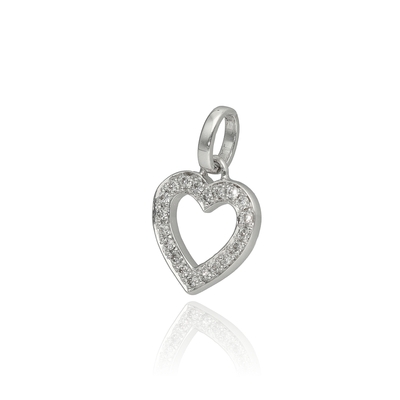 Fehér arany szív medál (B51486)