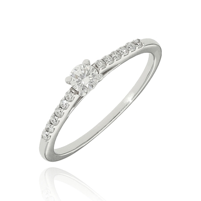 Fehér arany gyűrű 52-es méret (B51509)