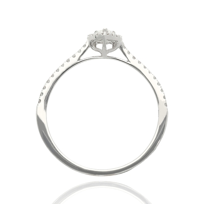 Fehér arany gyűrű 54-es méret (B51568)