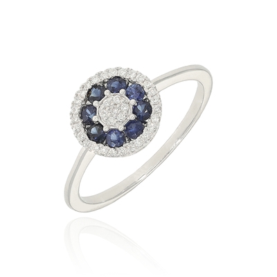 Fehér arany gyűrű 53-as méret (B52372)