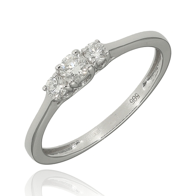 Fehér arany gyűrű 52-es méret (B53140)