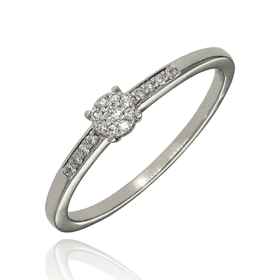 Fehér arany gyűrű 53-as méret (B54549)