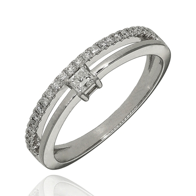 Fehér arany gyűrű 53-as méret (B54565)