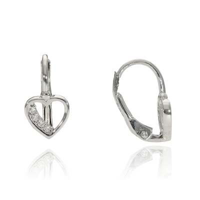 Fehér arany szív fülbevaló (CE-CDL-90-W-CZ_KT)