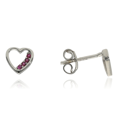 Fehér arany szív fülbevaló (CE-TE-9-W_KT)