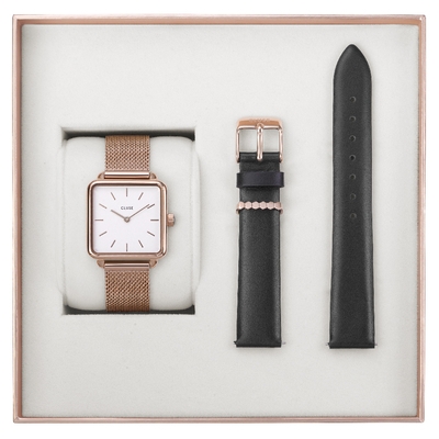 Cluse Special Edition La Tétragone Rose Gold női óra szett (CLG014)