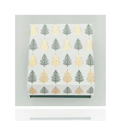 Ajándékdoboz karácsonyi zöld közepes szettes 7x8x3,3 cm (DX-6-A1-A19)