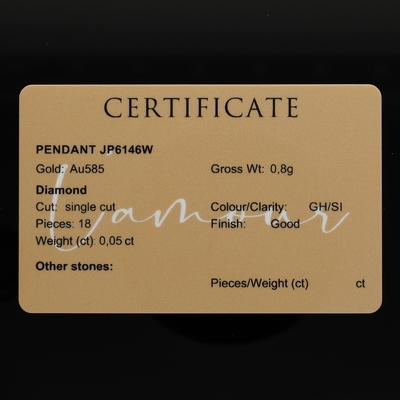 Fehér arany szív nyakék (JP6146W)