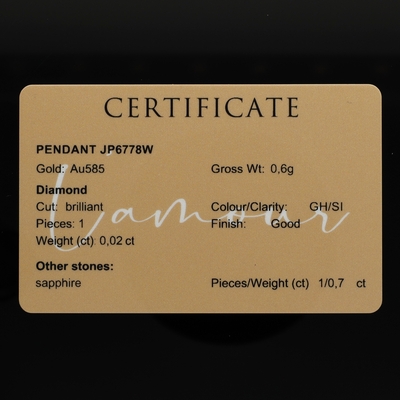 Fehér arany medál (JP6778W)