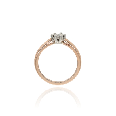 Rosé arany gyűrű 51-es méret (KR214005P11-51)