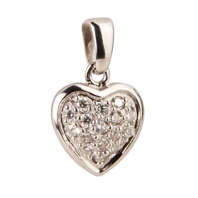 Fehér arany szív medál (MK0109F)