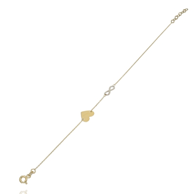 Arany szív karlánc (ÖZ-LZB0039-YW_KT)