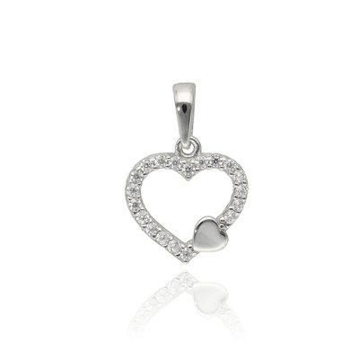 Fehér arany szív medál (ÖZ-P-1054-W-CZ_KT)