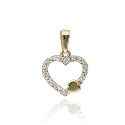 Arany szív medál (ÖZ-P-1054-YW-CZ_KT)