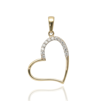 Arany szív medál (ÖZ-P-620-YW_KT)