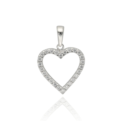Fehér arany szív medál (ÖZ-V-274-W_KT)
