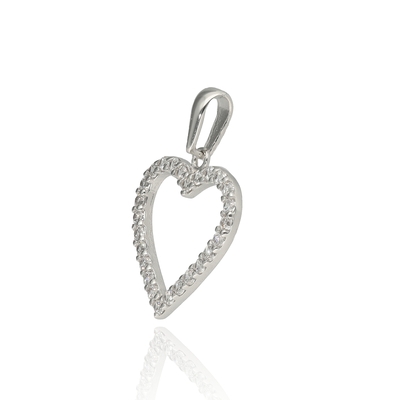 Fehér arany szív medál (ÖZ-V-274-W_KT)