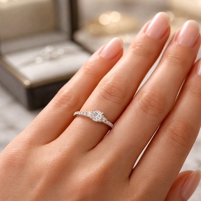 Fehér arany gyűrű 64-es méret (P2119F-64)