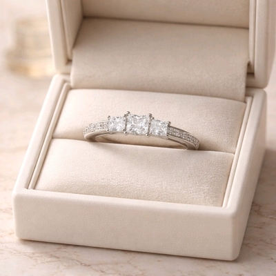 Fehér arany gyűrű 55-ös méret (P2163F-55)