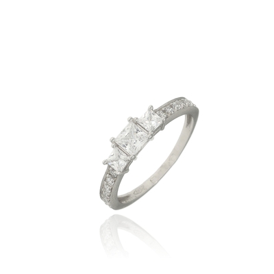 Fehér arany gyűrű 55-ös méret (P2163F-55)