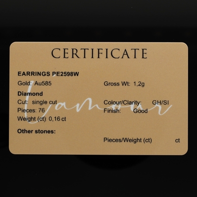 Fehér arany fülbevaló (PE2598W)