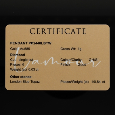 Fehér arany medál (PP2440LBTW)